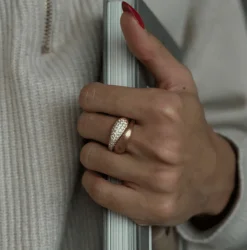 BYBIEHL RING SØLV FORGYLDT OCEAN FLOW - 5-4202a-GP