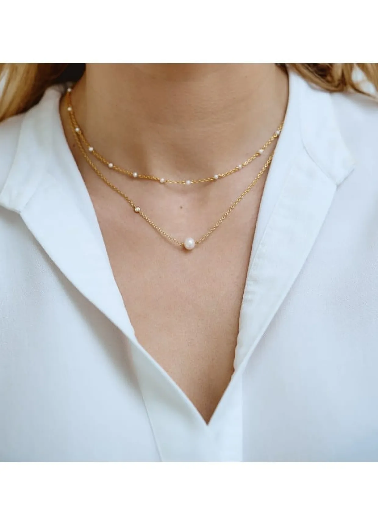 BYBIEHL SCARLETT HALSKÆDE SØLV FORGYLDT - 3-3401WP-GP