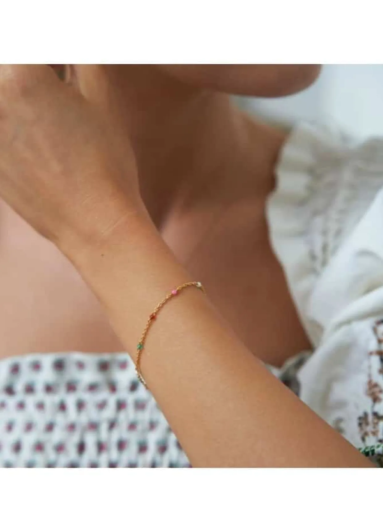 BYBIEHL SCARLETT SØLV FORGYLDT ARMBÅND MED STEN - 2-3401M-GP