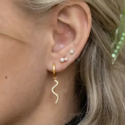 BYBIEHL SØLV FORGYLDT ØRERINGE PEARL - 4-037WP-GP