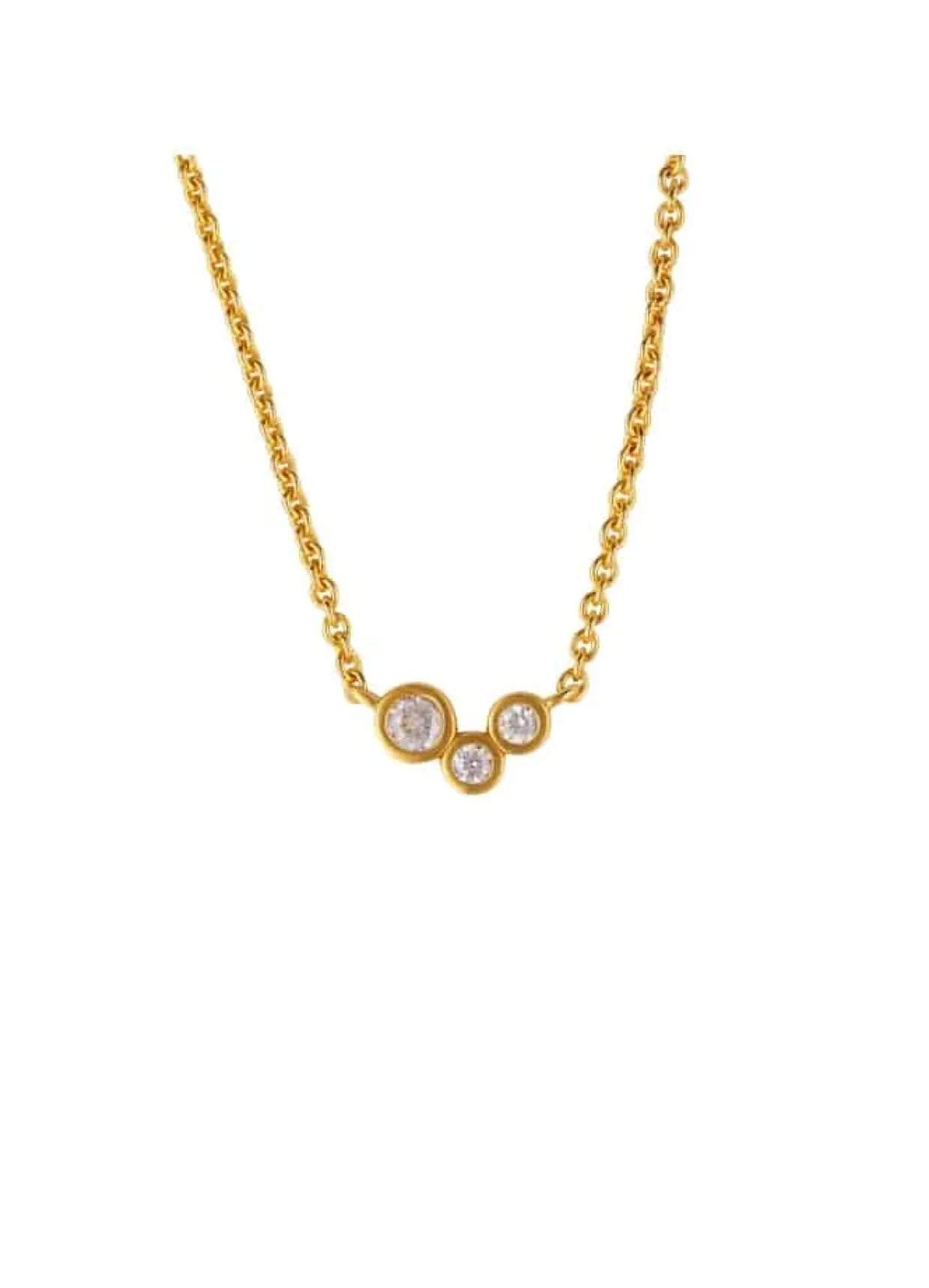 BYBIEHL STARDUST HALSKÆDE SØLV FORGYLDT MED ZIRKONIA - 3-4606A-GP