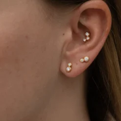 BYBIEHL STARDUST ØRERING SØLV FORGYLDT MED ZIRKONIA - 4-4602a-GP