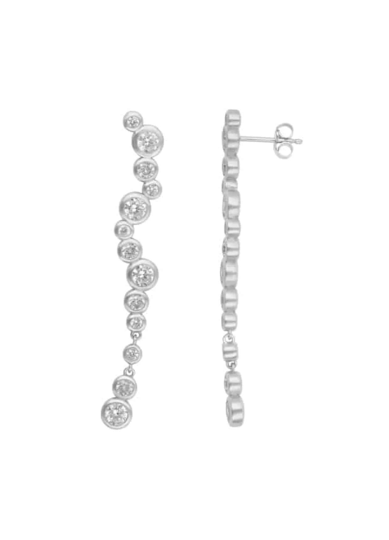 BYBIEHL STARDUST ØRERINGE SØLV MED ZIRKONIA LANG - 4-4603A-R