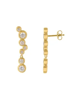 BYBIEHL STARDUST ØRERINGE SØLV FORGYLDT MED ZIRKONIA MEDIUM - 4-4604a-GP