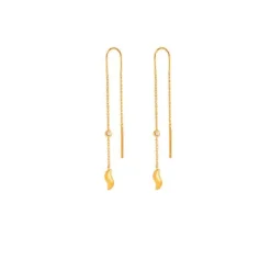 BYBIEHL WAVE DANGLING ØRERINGE SØLV FORGYLDT - 4-027A-GP