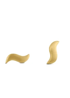 BYBIEHL WAVE ØRERINGE SØLV FORGYLDT - 4-4024-GP