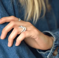 BYBIEHL WAVE RING SØLV STOR- 5-3704-R