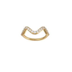 BYBIEHL WAVE SPARKLE RING FORGYLDT SØLV MED STEN - 5-3701A-GP