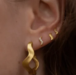 BYBIEHL WAVE STUD SPARKLE ØRERINGE SØLV - 4-4025A-R