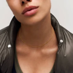 CAMILLE BRINCH BASIC PUFFER HALSKÆDE 45 CM FORGYLDT SØLV - BPUC-FG-S