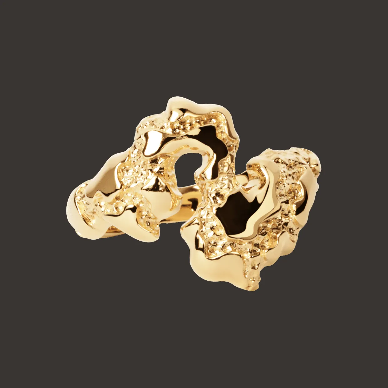 CAMILLE BRINCH BIG FUSION CONTRAST RING FORGYLDT SØLV - BFCOR-FG