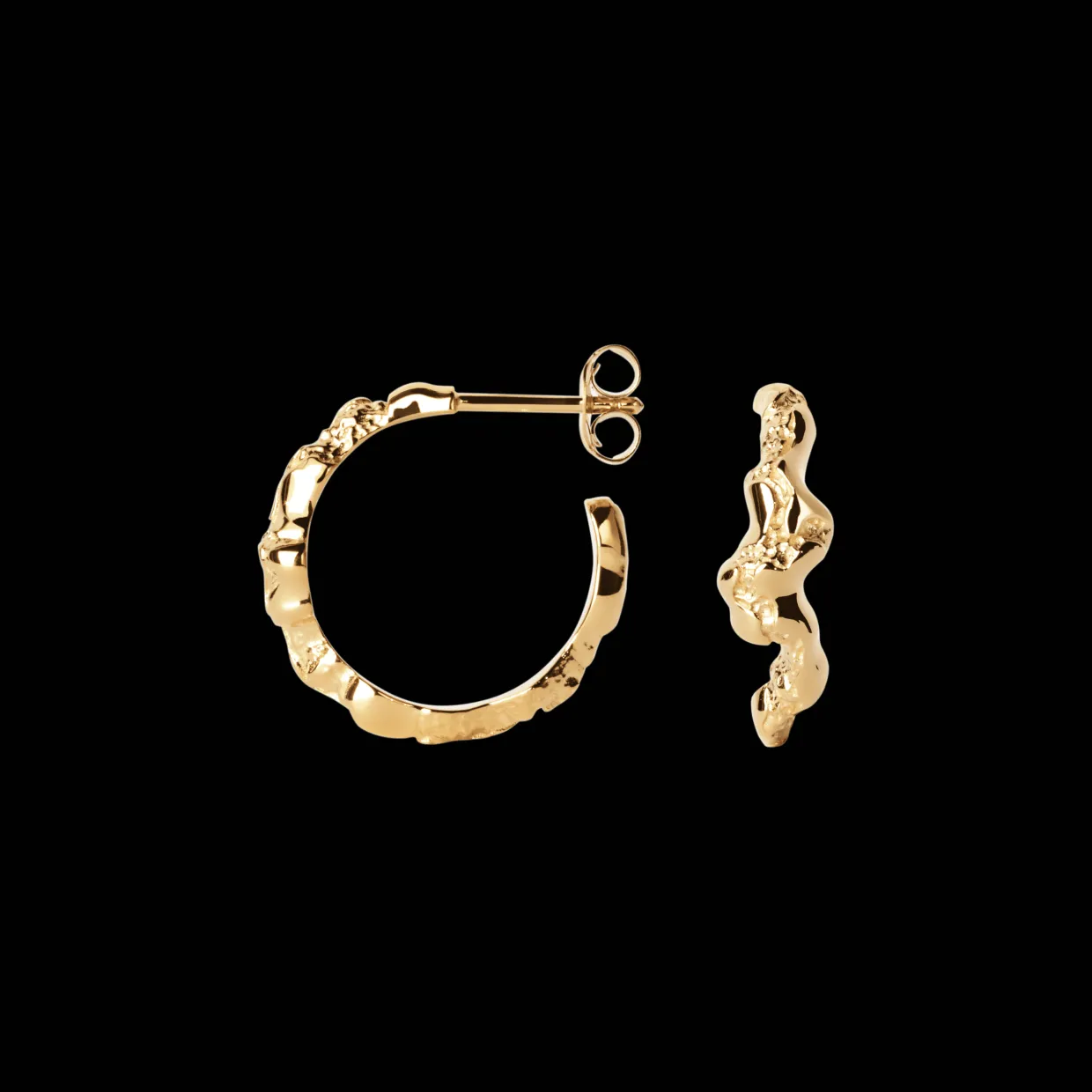 CAMILLE BRINCH CONTRAST FUSION HOOPS ØRERINGE FORGYLDT SØLV - COFH-FG