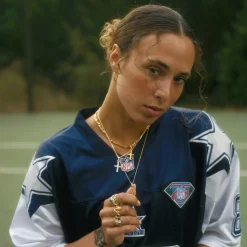 CAMILLE BRINCH CROSS CONTRAST CHARM SØLV VEDHÆNG - CCOC-P