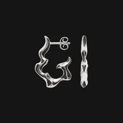 CAMILLE BRINCH INFINITY MEDIUM FLAMES ØRERINGE I SØLV - MIFLH