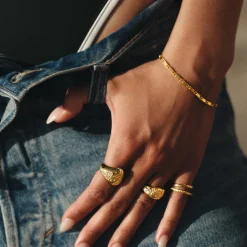 CAMILLE BRINCH LARGE ESSENTIA ARMBÅND FORGYLDT SØLV - LEB-FG-18