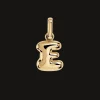 CAMILLE BRINCH LETTER PUFFER CHARM E I FORGYLDT SØLV - EPUL-FG-P