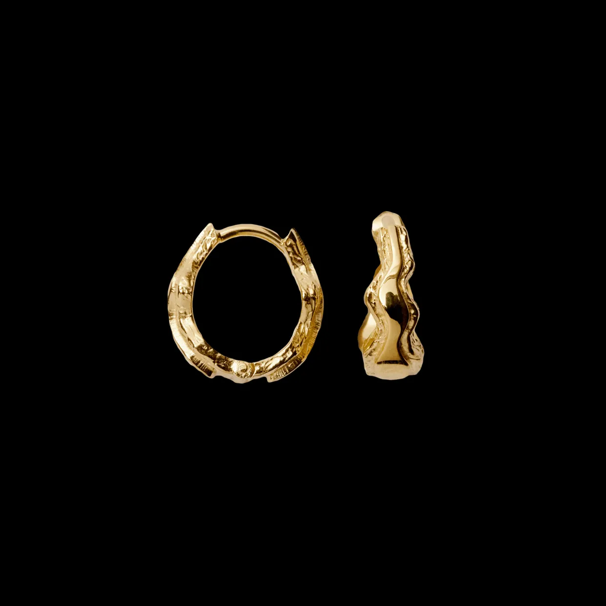 CAMILLE BRINCH LILLE BLURRY LAYERS ØRERINGE FORGYLDT SØLV - SBLAOE-FG