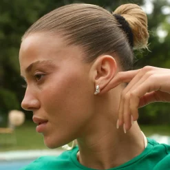 CAMILLE BRINCH LILLE CONTRAST FUSION SØLV ØRERINGE - SCOFH