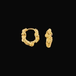 CAMILLE BRINCH LILLE LEVITATE CRUSH ØRERINGE FORGYLDT SØLV - SLCRH-FG