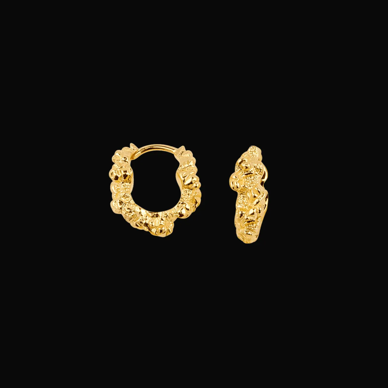 CAMILLE BRINCH LILLE LEVITATE CRUSH ØRERINGE FORGYLDT SØLV - SLCRH-FG