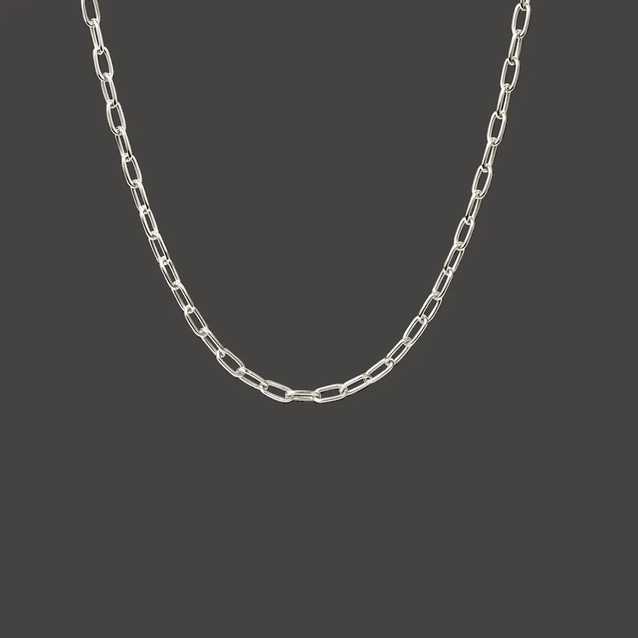 CAMILLE BRINCH LINK PUFFER HALSKÆDE SØLV 45 CM - LPUN-45