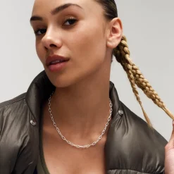 CAMILLE BRINCH LINK PUFFER HALSKÆDE SØLV 45 CM - LPUN-45