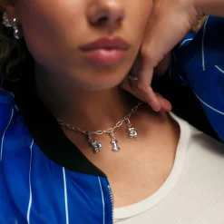 CAMILLE BRINCH LINK PUFFER HALSKÆDE SØLV 45 CM - LPUN-45