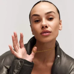 CAMILLE BRINCH LINK PUFFER HALSKÆDE FORGYLDT SØLV - LPUN-FG-45