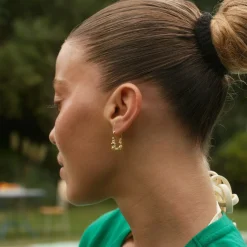 CAMILLE BRINCH LUMINA CONTRAST ØRERINGE FORGYLDT SØLV - LCOE-FG