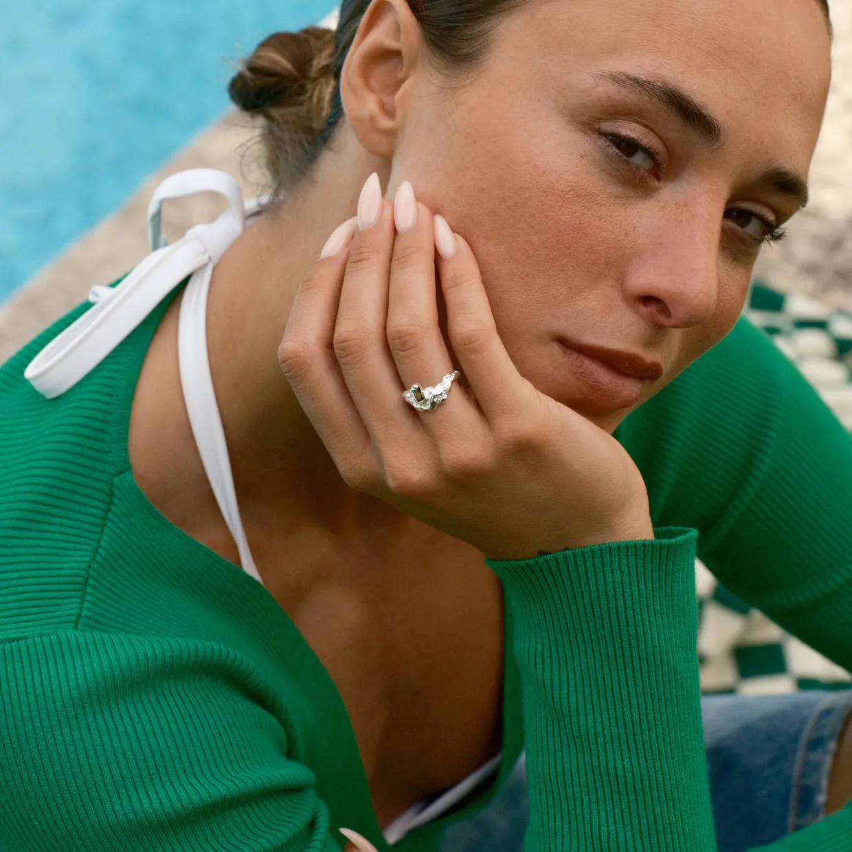 CAMILLE BRINCH MEDIUM CONTRAST SØLV RING - MCOR