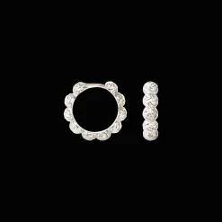 CAMILLE BRINCH MEDIUM DOTS HOOPS I SØLV - MDH