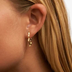 CAMILLE BRINCH MEDIUM INFINITY FLAMES HOOPS ØRERINGE SØLV FORGYLDT - MIFLH-FG