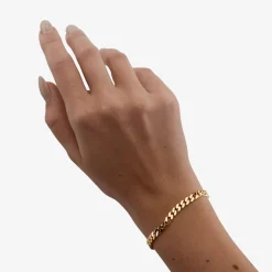 CAMILLE BRINCH MEDIUM PANZER ARMBÅND I FORGYLDT SØLV PÅ 17 CM - MPA-FG-17