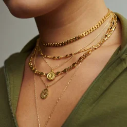 CAMILLE BRINCH MEDIUM PANZER CHOKER I FORGYLDT SØLV 45 CM - MPC-FG-45