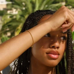 CAMILLE BRINCH MILLION DOTS ARMBÅND I FORGYLDT SØLV 16-17 CM - MDB-FG-16-17