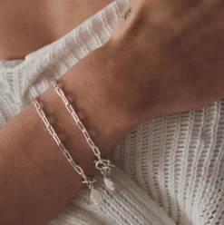 CAMILLE BRINCH NUGGET LAYERS T-LOCK ARMBÅND SØLV - NLATA-18