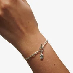 CAMILLE BRINCH NUGGET LAYERS T-LOCK ARMBÅND SØLV 20 CM - NLATA-20