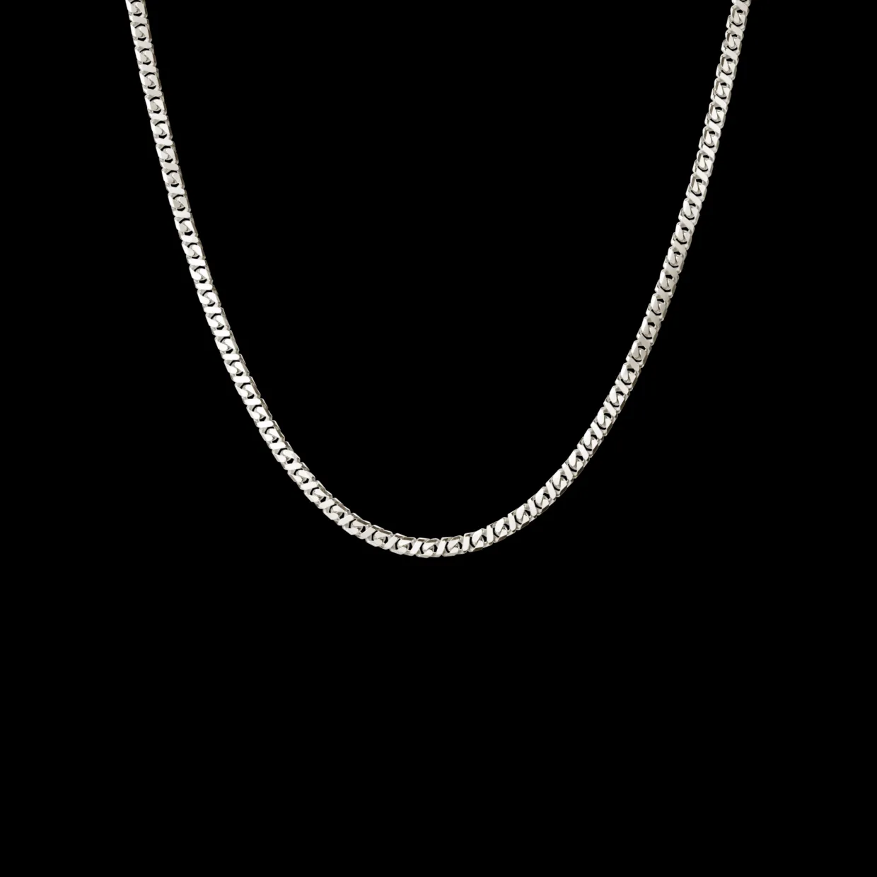 CAMILLE BRINCH SHINY SPARKLY HALSKÆDE I SØLV 42 CM - SSPN-42