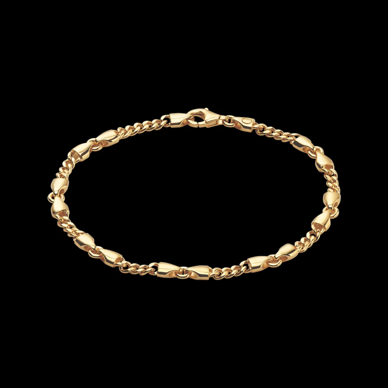 CAMILLE BRINCH SMALL CB BRACELET SØLV FORGYLDT ARMBÅND 18 CM - LCBA-FG-18
