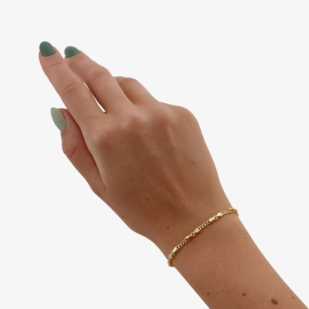 CAMILLE BRINCH SMALL CB BRACELET SØLV FORGYLDT ARMBÅND 18 CM - LCBA-FG-18