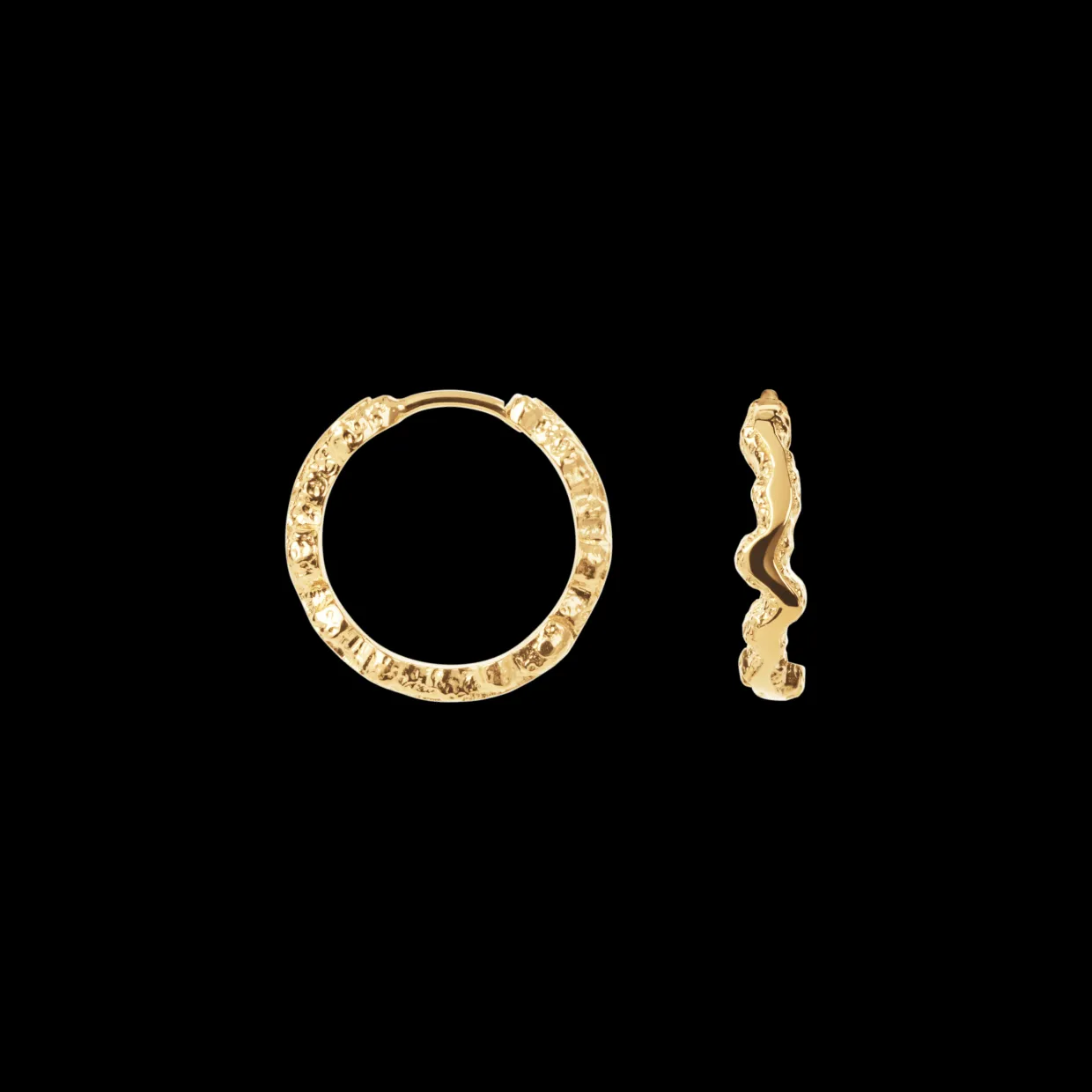 CAMILLE BRINCH SMALL SHINY SPARKLY HOOPS ØRERINGE FORGYLDT SØLV - SSSPH-FG