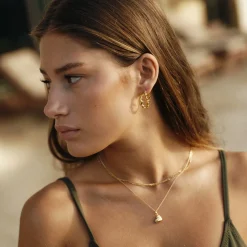 CAMILLE BRINCH SMALL SHINY SPARKLY HOOPS ØRERINGE FORGYLDT SØLV - SSSPH-FG