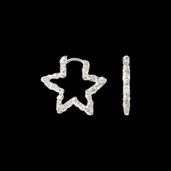 CAMILLE BRINCH STAR SPARKLY HOOPS ØRERINGE I SØLV - STSPH