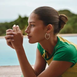 CAMILLE BRINCH STATEMENT TWIN ESSENTIA HOOPS SØLV - STTEH