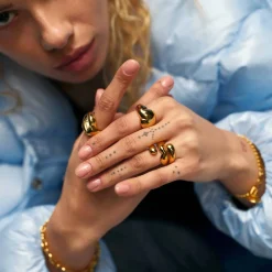 CAMILLE BRINCH STOR PUFFER RING FORGYLDT SØLV - BPUR-FG