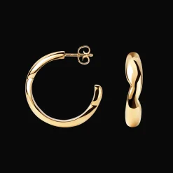 CAMILLE BRINCH STORE PUFFER ØRERINGE SØLV FORGYLDT - BPUH-FG