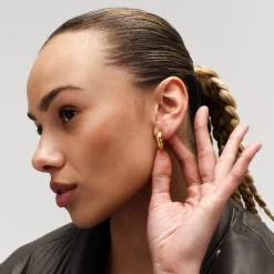 CAMILLE BRINCH STORE PUFFER ØRERINGE SØLV FORGYLDT - BPUH-FG