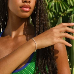 CAMILLE BRINCH TEXTURED DOTS ARMBÅND I SØLV 17 CM - TDOB-17