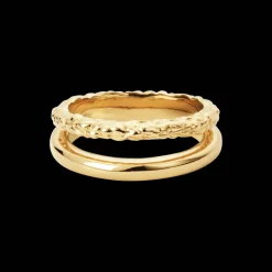 CAMILLE BRINCH TWIN ESSENTIA RING FORGYLDT SØLV - TER-FG