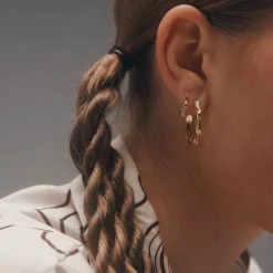 CAMILLE SMALL BUBBLY FLOW ØRERINGE FORGYLDT SØLV - SBFE-FG